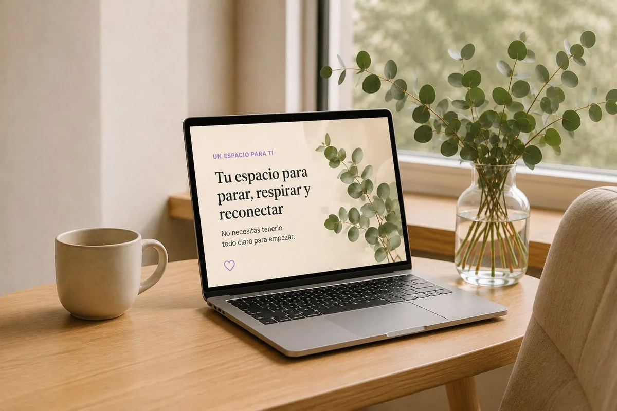 Espacio tranquilo para realizar terapia online con ordenador